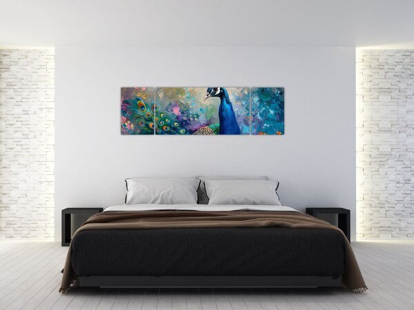 Obraz - Malowanie pawia (170x50 cm)