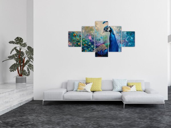Obraz - Malowanie pawia (125x70 cm)