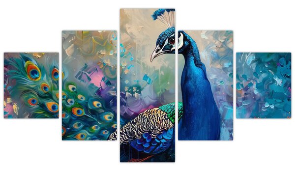 Obraz - Malowanie pawia (125x70 cm)