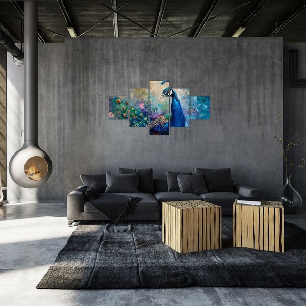 Obraz - Malowanie pawia (125x70 cm)