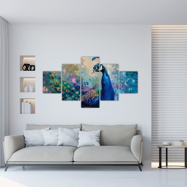 Obraz - Malowanie pawia (125x70 cm)