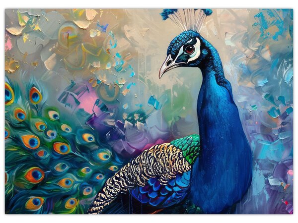 Obraz - Malowanie pawia (70x50 cm)