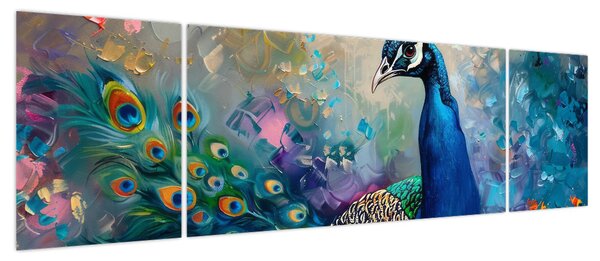 Obraz - Malowanie pawia (170x50 cm)