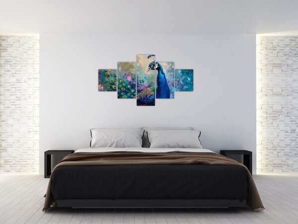 Obraz - Malowanie pawia (125x70 cm)