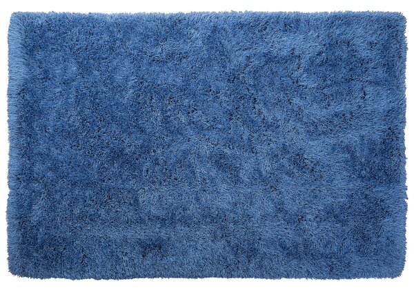 Puszysty dywan 160 x 230 cm niebieski poliestrowy chodnik shaggy Cide Beliani