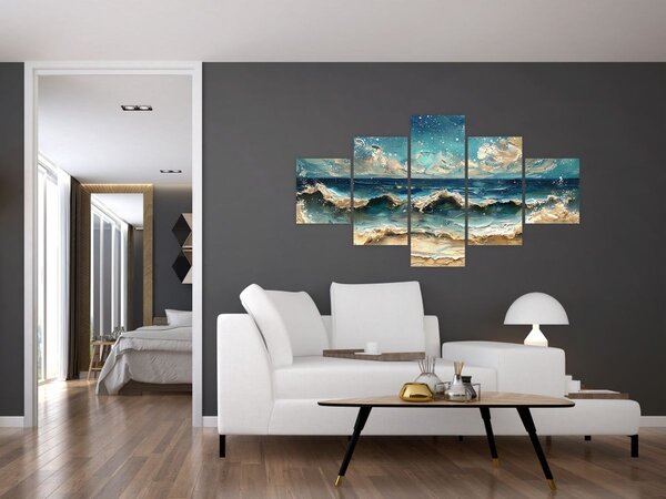 Obraz - Malowanie morza (125x70 cm)