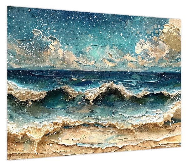 Obraz - Malowanie morza (70x50 cm)
