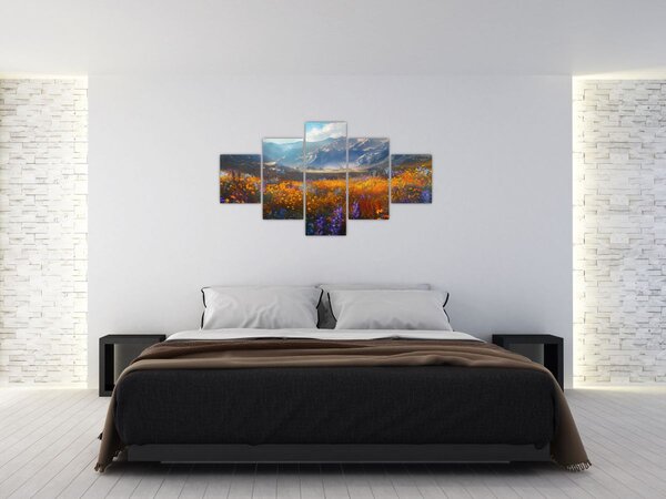 Obraz - Malowany górski krajobraz II. (125x70 cm)