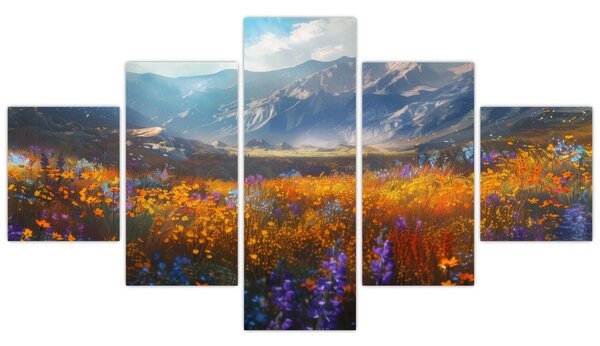 Obraz - Malowany górski krajobraz II. (125x70 cm)