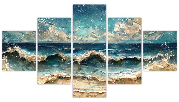 Obraz - Malowanie morza (125x70 cm)