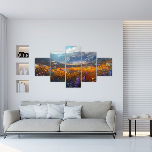 Obraz - Malowany górski krajobraz II. (125x70 cm)