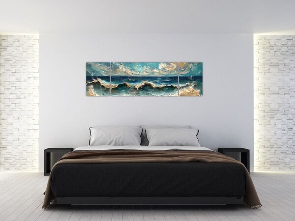 Obraz - Malowanie morza (170x50 cm)
