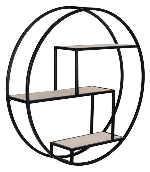 Czarno-naturalna wielopoziomowa półka z litego drewna paulowni 62 cm Rotterdam – House Nordic