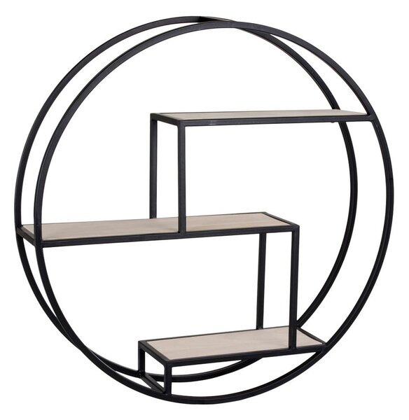 Czarno-naturalna wielopoziomowa półka z litego drewna paulowni 62 cm Rotterdam – House Nordic