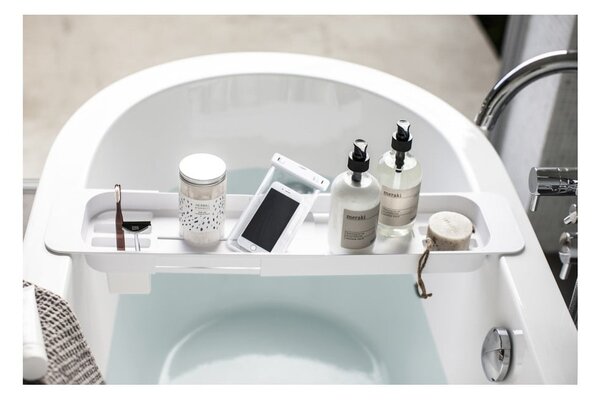 Biała regulowana półka na wannę YAMAZAKI Tower