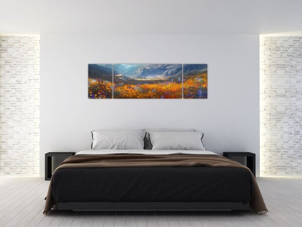 Obraz - Malowany górski krajobraz II. (170x50 cm)