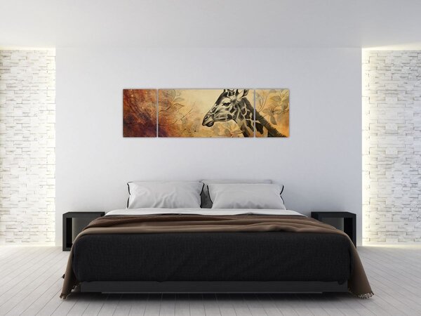 Obraz - Żyrafa, malarstwo (170x50 cm)