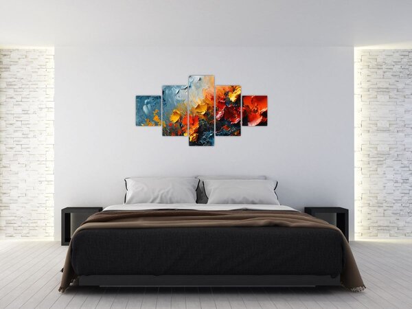 Obraz - Abstrakcyjny obraz kwiatów III. (125x70 cm)