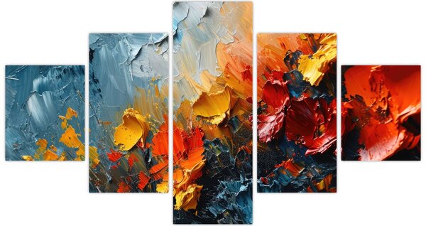 Obraz - Abstrakcyjny obraz kwiatów III. (125x70 cm)