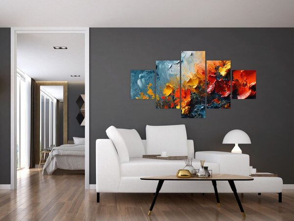 Obraz - Abstrakcyjny obraz kwiatów III. (125x70 cm)