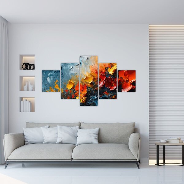 Obraz - Abstrakcyjny obraz kwiatów III. (125x70 cm)