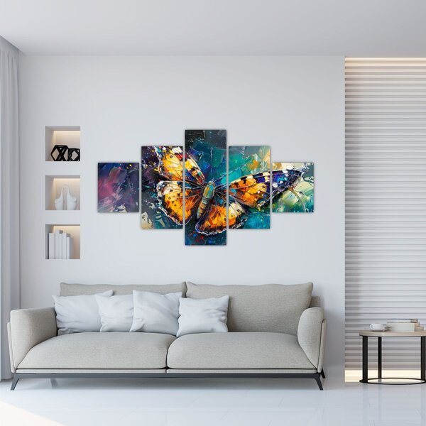 Obraz - Motyl, obraz olejny (125x70 cm)