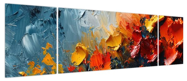 Obraz - Abstrakcyjny obraz kwiatów III. (170x50 cm)