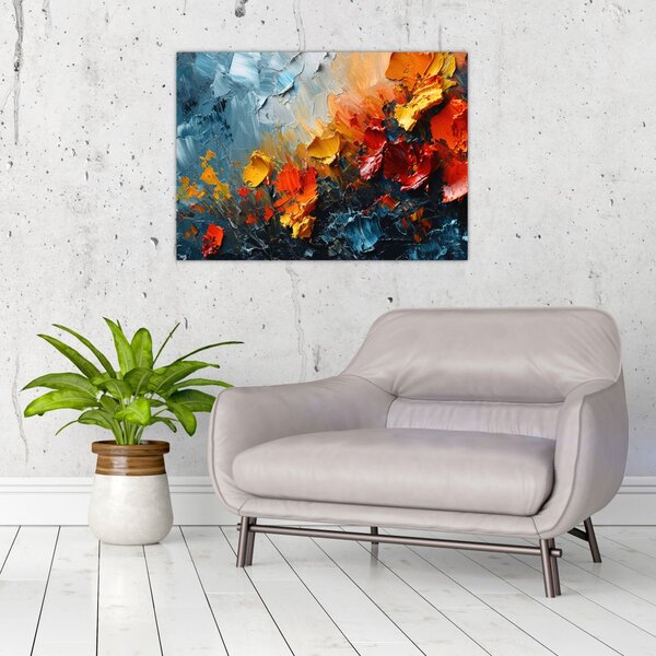 Obraz - Abstrakcyjny obraz kwiatów III. (70x50 cm)