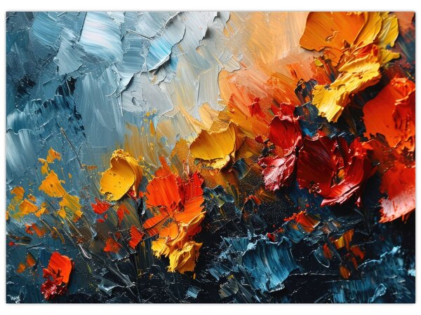 Obraz - Abstrakcyjny obraz kwiatów III. (70x50 cm)