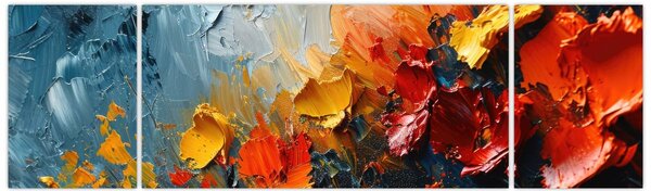 Obraz - Abstrakcyjny obraz kwiatów III. (170x50 cm)