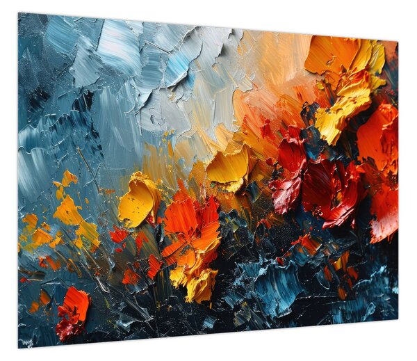 Obraz - Abstrakcyjny obraz kwiatów III. (70x50 cm)