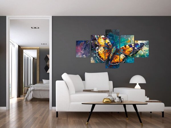 Obraz - Motyl, obraz olejny (125x70 cm)