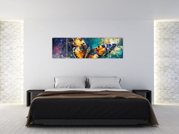 Obraz - Motyl, obraz olejny (170x50 cm)