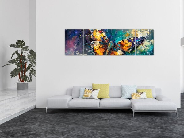 Obraz - Motyl, obraz olejny (170x50 cm)