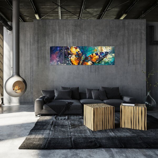 Obraz - Motyl, obraz olejny (170x50 cm)