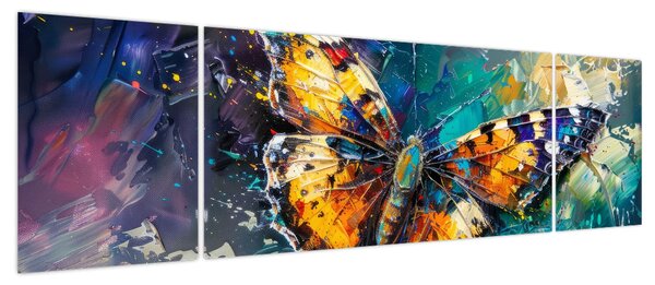 Obraz - Motyl, obraz olejny (170x50 cm)