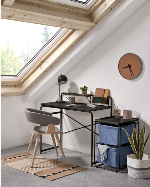 Czarne biurko Kave Home Foreman