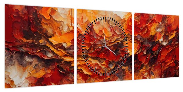 Obraz - Abstrakcja (z zegarem) (90x30 cm)