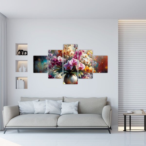Obraz - Wazon z kwiatami II. (125x70 cm)
