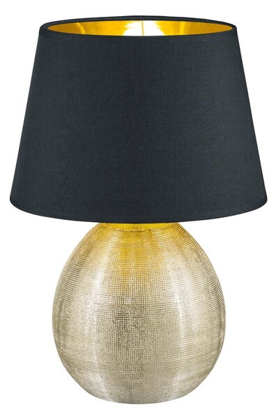 Czarna lampa stołowa z ceramiki i tkaniny Reality Luxor, wys. 35 cm