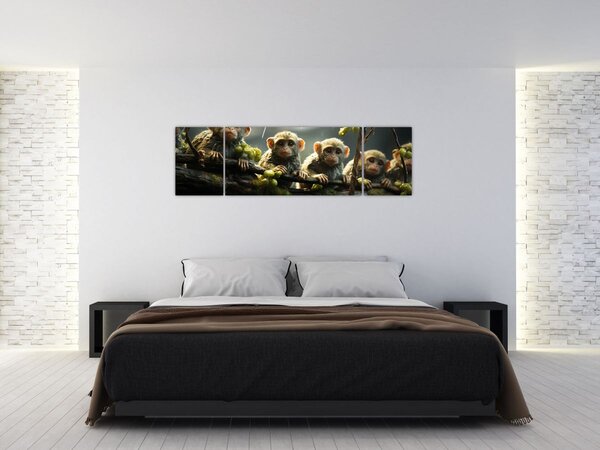 Obraz - Małpy (170x50 cm)