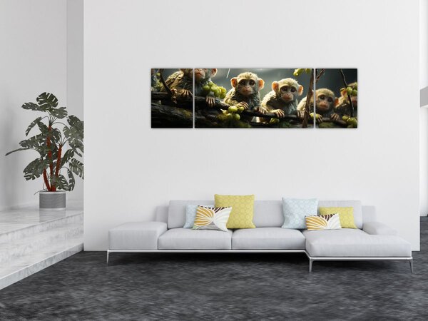 Obraz - Małpy (170x50 cm)