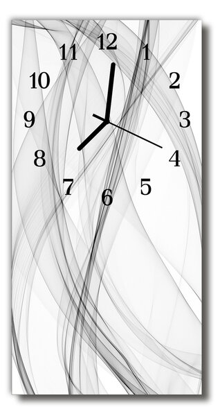 Zegar Szklany Pionowy Linie abstrakcja biały
