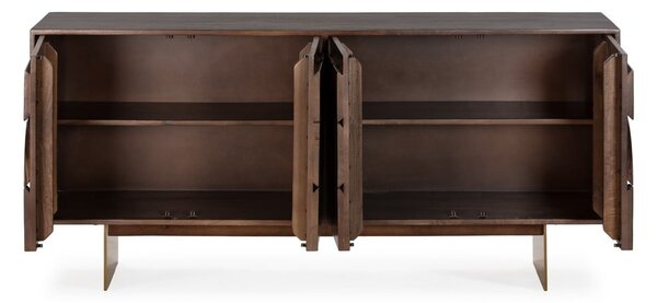 Brązowa komoda z litego drewna mango 165x76x40 cm Trisha – MOME