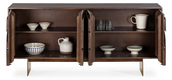 Brązowa komoda z litego drewna mango 165x76x40 cm Trisha – MOME