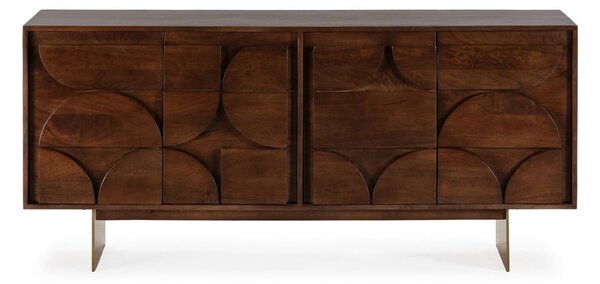 Brązowa komoda z litego drewna mango 165x76x40 cm Trisha – MOME