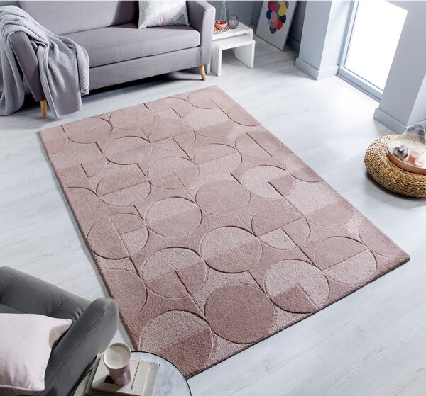 Różowy wełniany dywan Flair Rugs Gigi, 120x170 cm