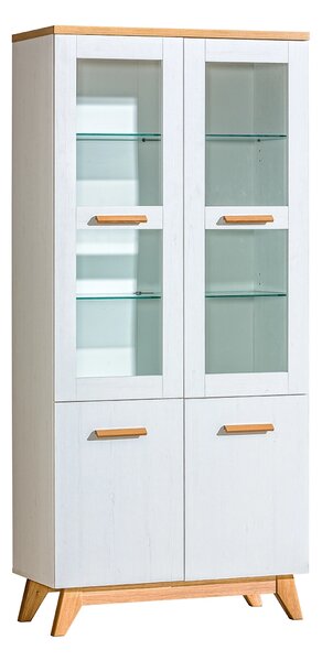 Witryna 85 cm do salonu Sven SV3 Dąb Nash/Sosna Andersen