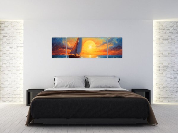 Obraz - Żaglówki (170x50 cm)
