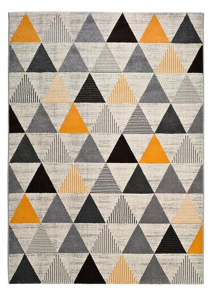 Szaro-pomarańczowy dywan Universal Leo Triangles, 140x200 cm